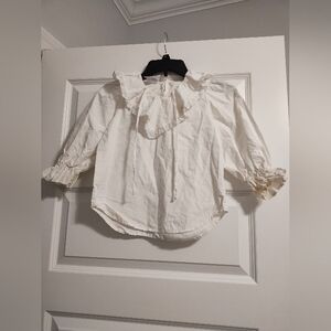 Elegant White Ruffled Kids Shirt